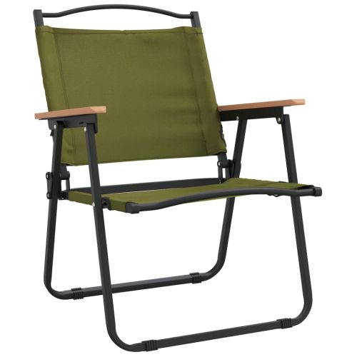 Къмпинг столове 2 бр зелени 54x55x78 см Оксфорд плат