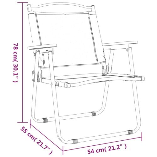 Къмпинг столове 2 бр зелени 54x55x78 см Оксфорд плат