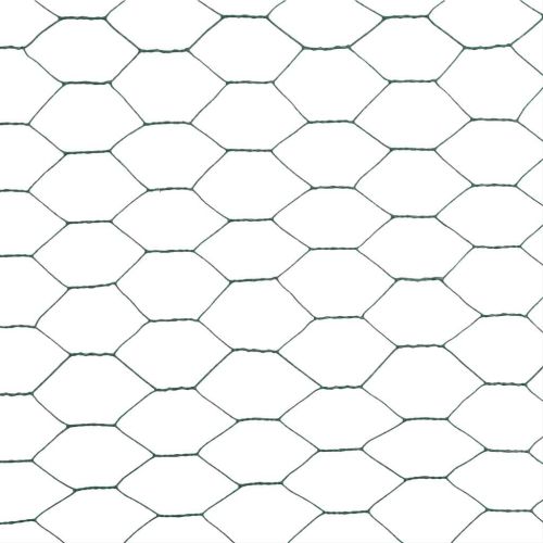 Кокошкарска мрежа, стомана с PVC покритие, 25х1,5 м, зелена