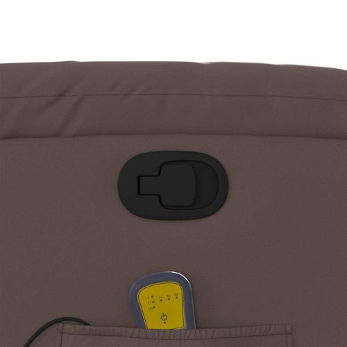 Изправящ масажен реклайнер стол, кафяв, изкуствена кожа