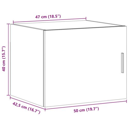 Стенен шкаф, опушен дъб, 50x42,5x40 см, инженерно дърво