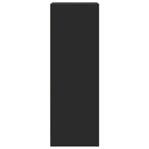 Сайдборд с LED, черен, 42,5x34x100 см, инженерно дърво