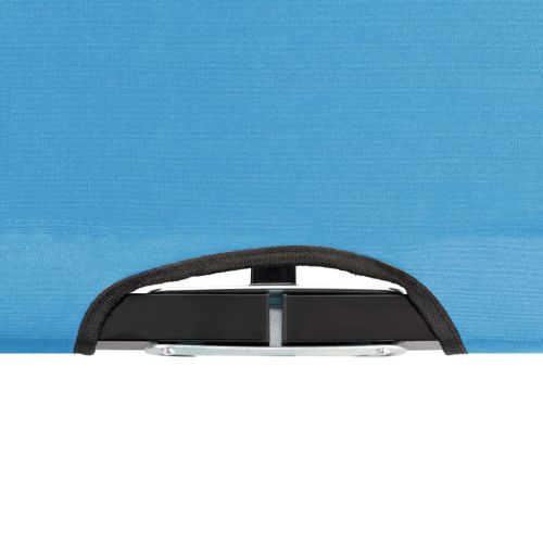 Двуместен сгъваем шезлонг, син, стомана