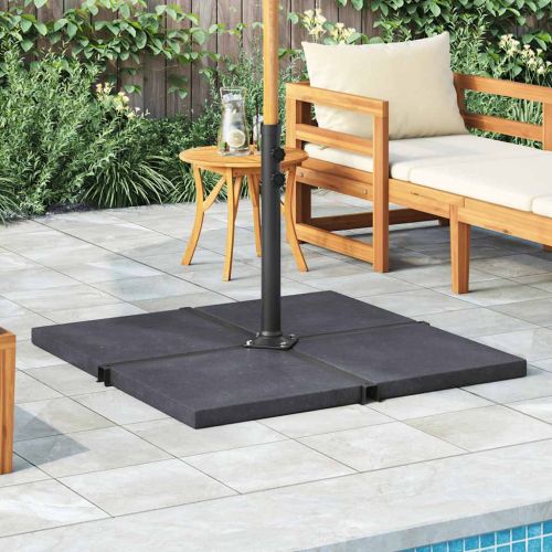 Стойка за чадър, черна, гранит, квадратна, 25 кг