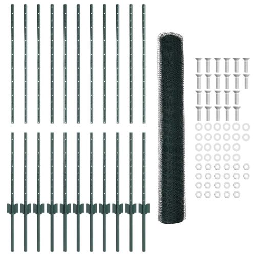 Ограда с пост Зелен 1,2 x 25 m Стомана
