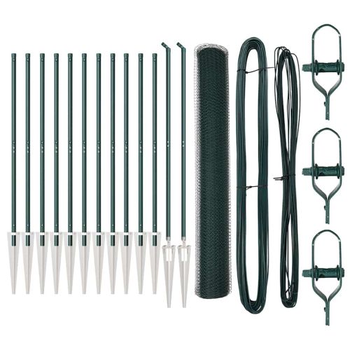 Стълб за ограда. Зелен 25 x 1,2 м (25 мрежа) Стомана