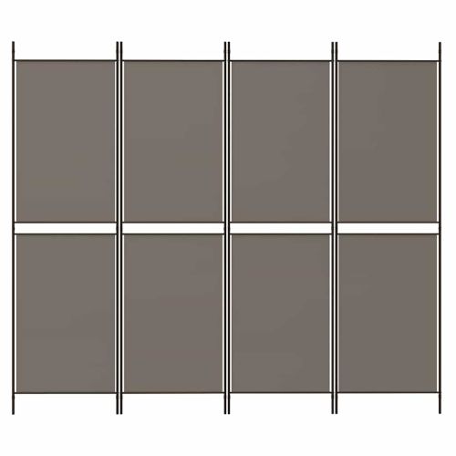 Параван за стая, 4 панела, антрацит, 200x220 cм, текстил