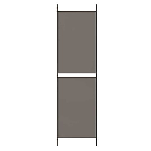 Параван за стая, 4 панела, антрацит, 200x220 cм, текстил