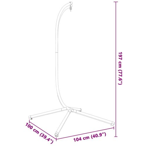 Висяща стойка за стол тип „яйце“ без кошница, антрацитна стомана