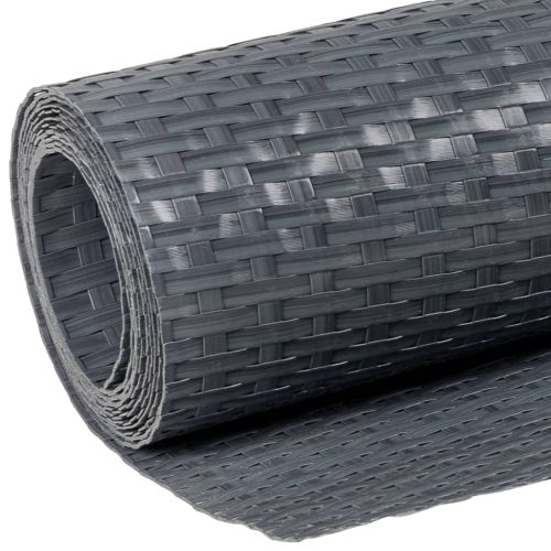 Балконски параван, антрацит, 500x80 см, полиратан