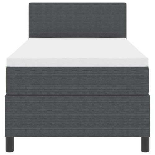 Легло с пружинирана основа Тъмен сив и бял 90 x 200 cm