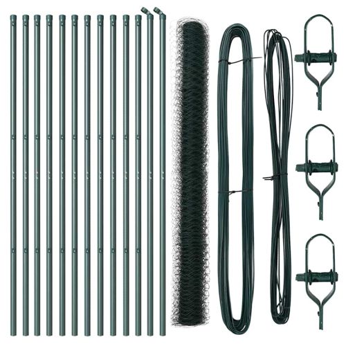 Стълб за ограда. Зелен 25 x 1,5 м (36 мм мрежа) Стомана