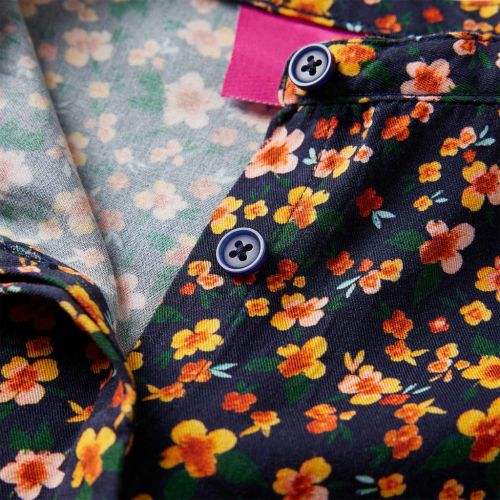 Детска риза с яка с лента, тъмносиня, 140