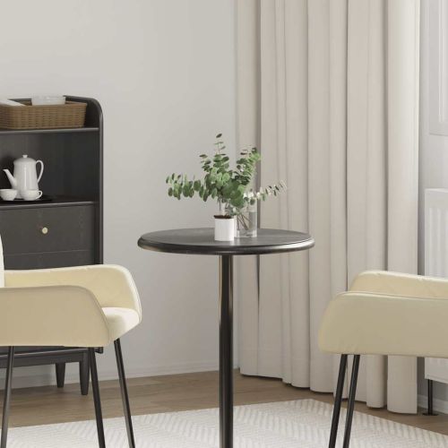 Плот за маса, черен, Ø50x2,5 см, мрамор