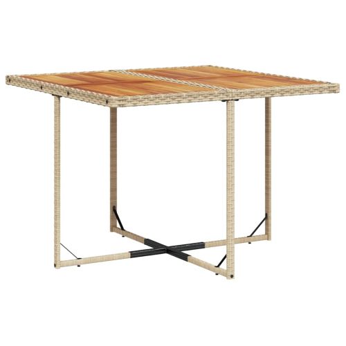 Градински комплект с възглавници, 9 части, бежов полиратан