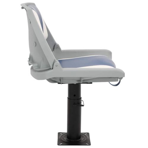 Сгъваема седалка за лодка от 2 части синьо и бяло 48x51x41 см