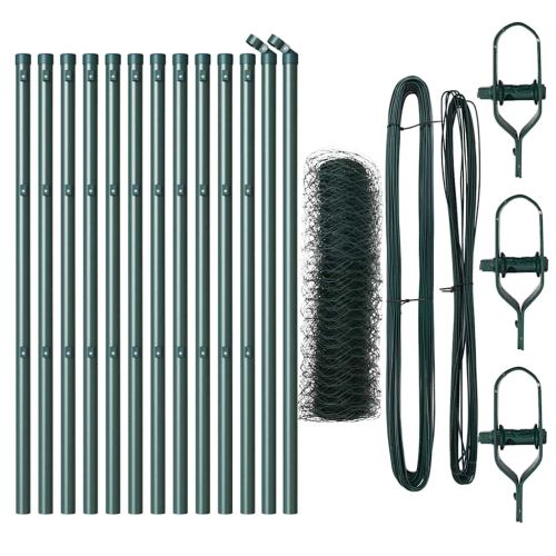Стълб за ограда. Зелен 25 x 0,5 м (50 мм мрежа) Стомана