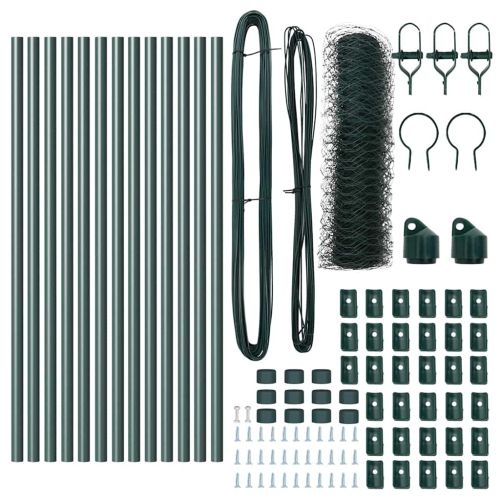 Стълб за ограда. Зелен 25 x 0,5 м (50 мм мрежа) Стомана