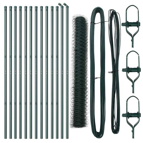 Стълб за ограда. Зелен 25 x 1 м (50 мм мрежа) Стомана