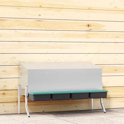 Кутия за гнездене за пилета с 4 отделения и крака, поцинкована стомана