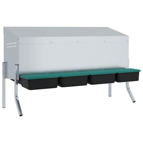 Кутия за гнездене за пилета с 4 отделения и крака, поцинкована стомана