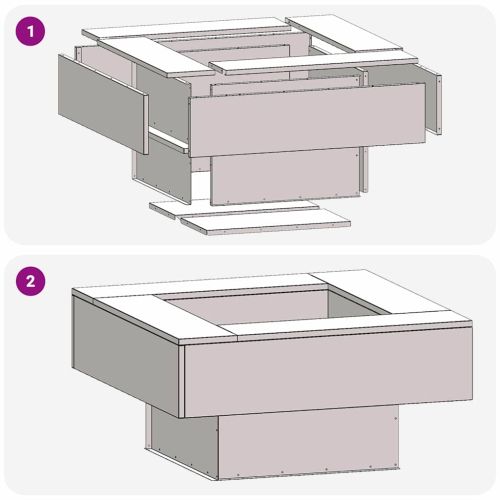 Огнище Черно 80 x 80 x 40 cm Стомана