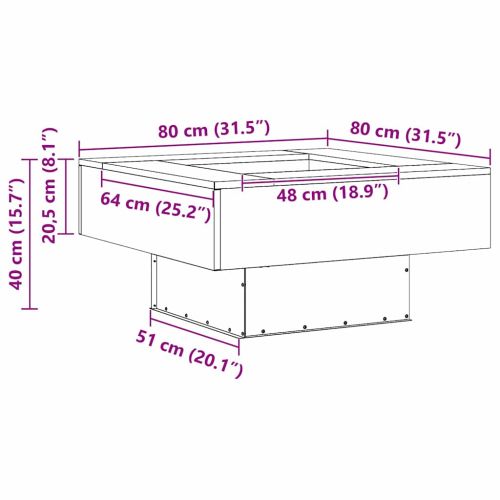 Огнище Черно 80 x 80 x 40 cm Стомана