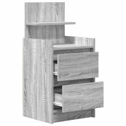 Нощни шкафчета с 2 чекмеджета 2 бр., сив сонома 38x34x80 см