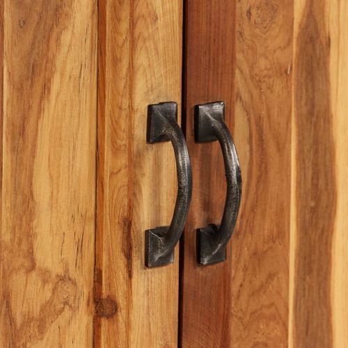 Шкаф, рециклиран тик и стомана, 65x30x70 см