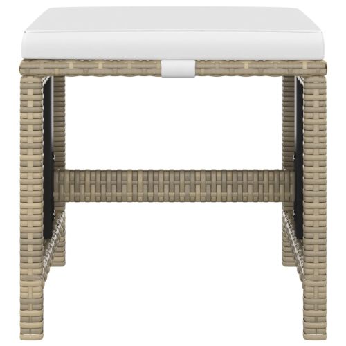 Градински комплект с възглавници 5 части полиратан бежов