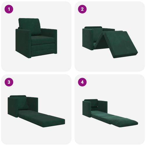 Диван легло 60cm Тъмен зелен Кадифе