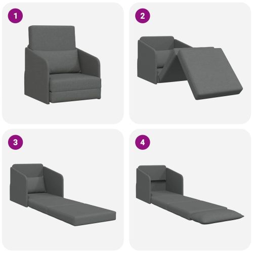 Диван легло 60cm Тъмен сив текстил