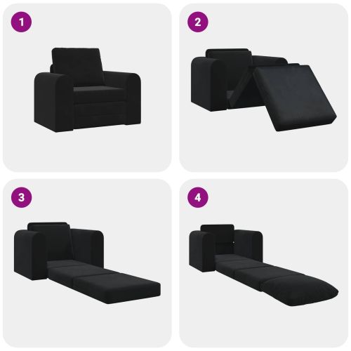 Диван легло Черно 98 x 71 x 83 см Кадифе