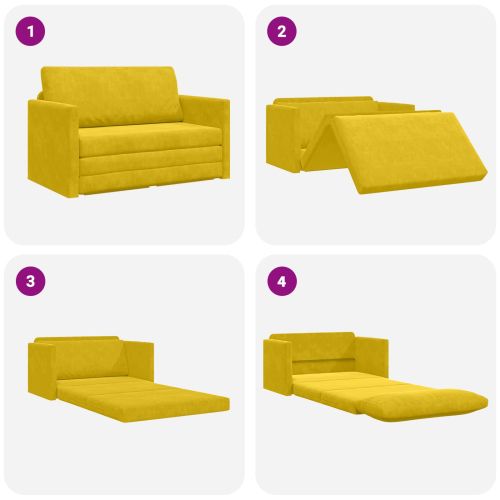 Диван легло 110cm Жълт слънчоглед Кадифе