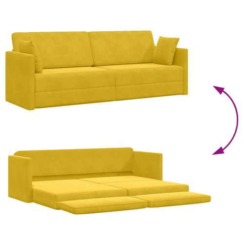 Диван-легло за под 200cm Жълто Кадифе