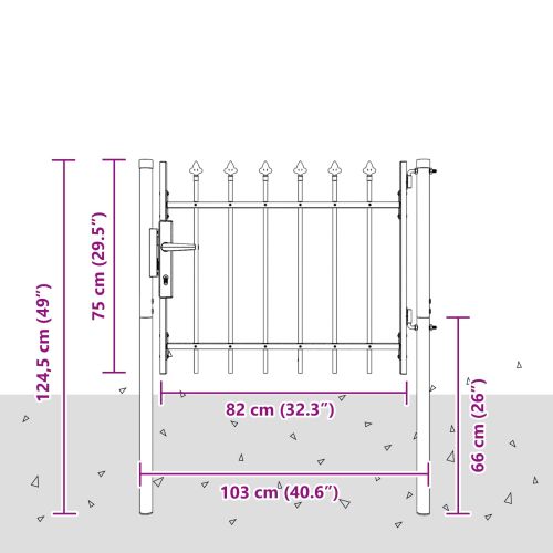 Врата за ограда BOXTEL 103 x 124,5 см Прахово боядисана стомана
