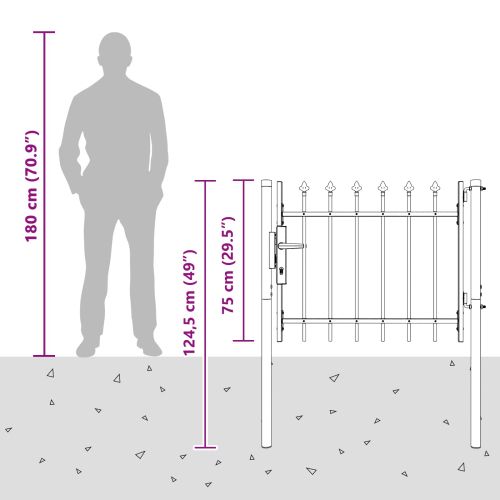 Врата за ограда BOXTEL 103 x 124,5 см Прахово боядисана стомана
