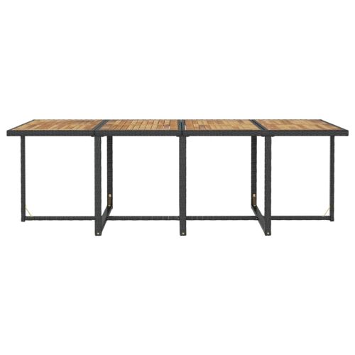 Градински комплект с възглавници, 13 части, черен полиратан