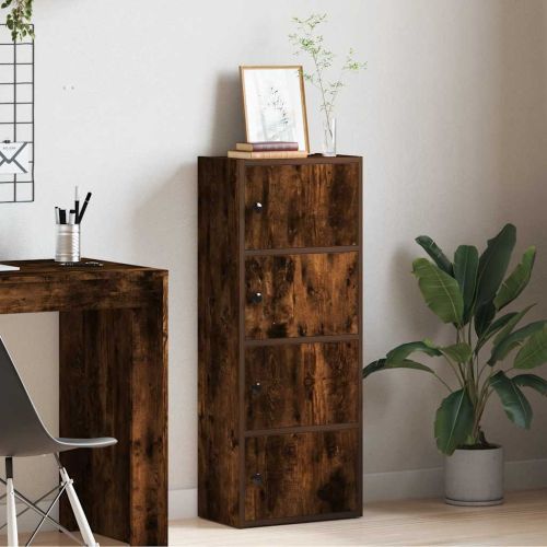 Библиотека, опушен дъб, 40x24x102 см, инженерно дърво