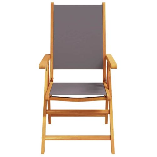 Градински трапезен комплект, 7 части, антрацит, плат и масив