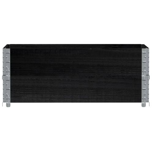 Градинска кашпа, черен, 100x50 см, борова дървесина масив