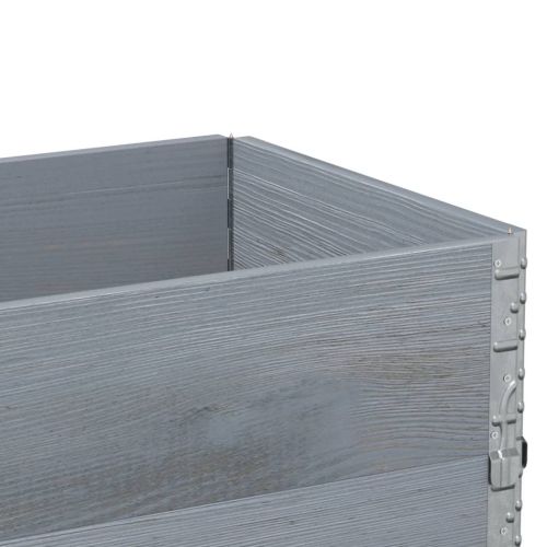 Градинска кашпа, сив, 100x50 см, борова дървесина масив