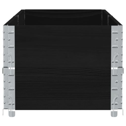 Градинска кашпа, черен, 150x50 см, борова дървесина масив