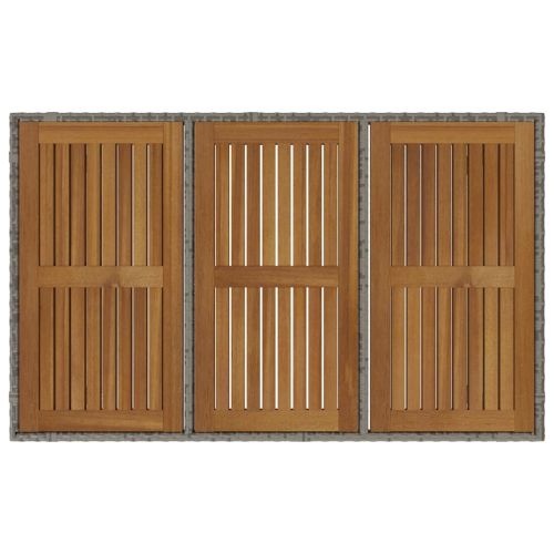 Комплект за хранене в градината 5 pcs Сив полиратан