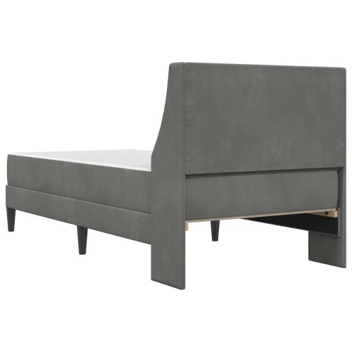 Рамка за легло с матрак с матрак Тъмен сив 90 x 200 cm Кадифе