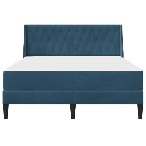 Рамка за легло с матрак с матрак Синьо 120 x 200 cm Кадифе
