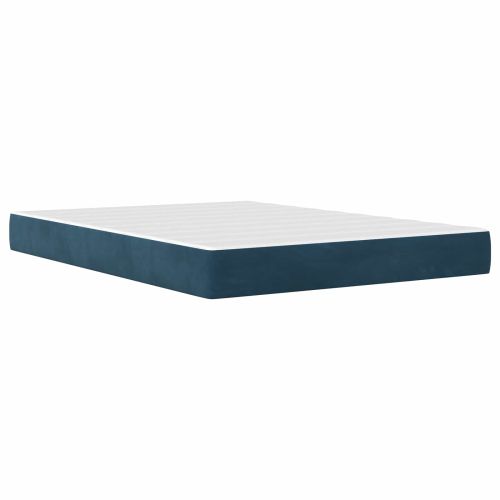 Рамка за легло с матрак с матрак Синьо 140 x 200 cm Кадифе