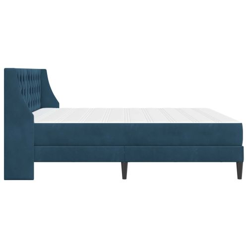 Рамка за легло с матрак с матрак Синьо 200 x 200 cm Кадифе