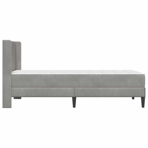 Рамка за легло с матрак Светлосиво 90 x 200 cm Кадифе