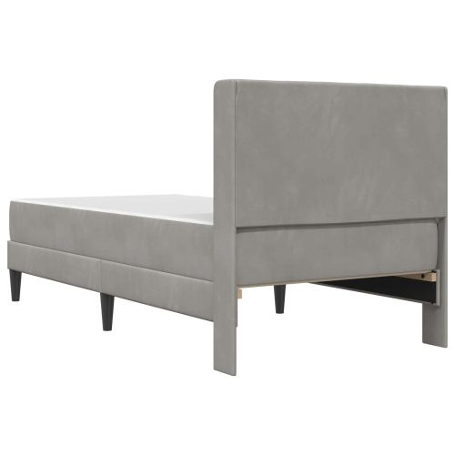 Рамка за легло с матрак Светлосиво 100 x 200 cm Кадифе